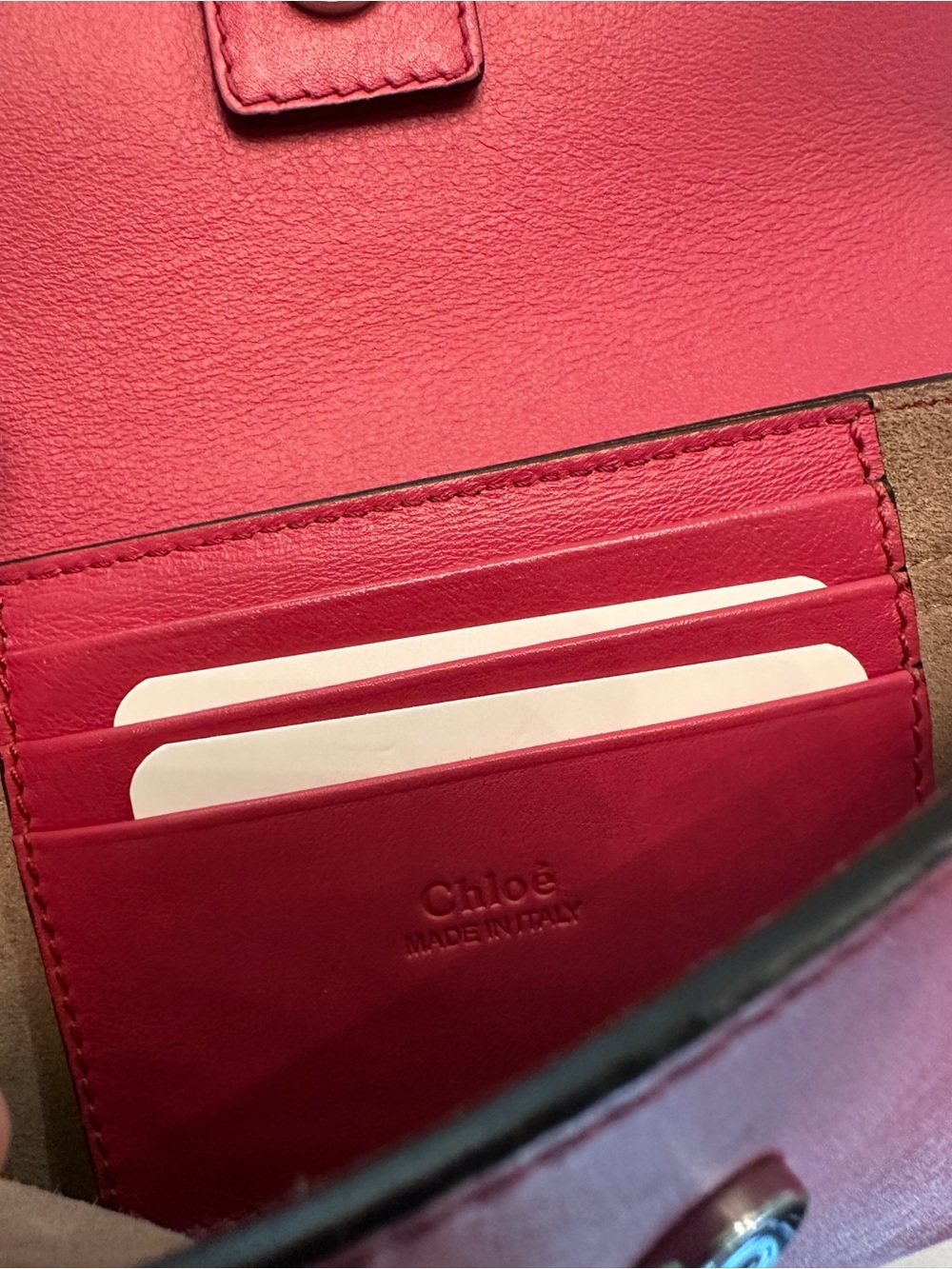 Chloe Faye Suede & Leather Shoulder Bag with Ring Detail - Picture 3 of 4